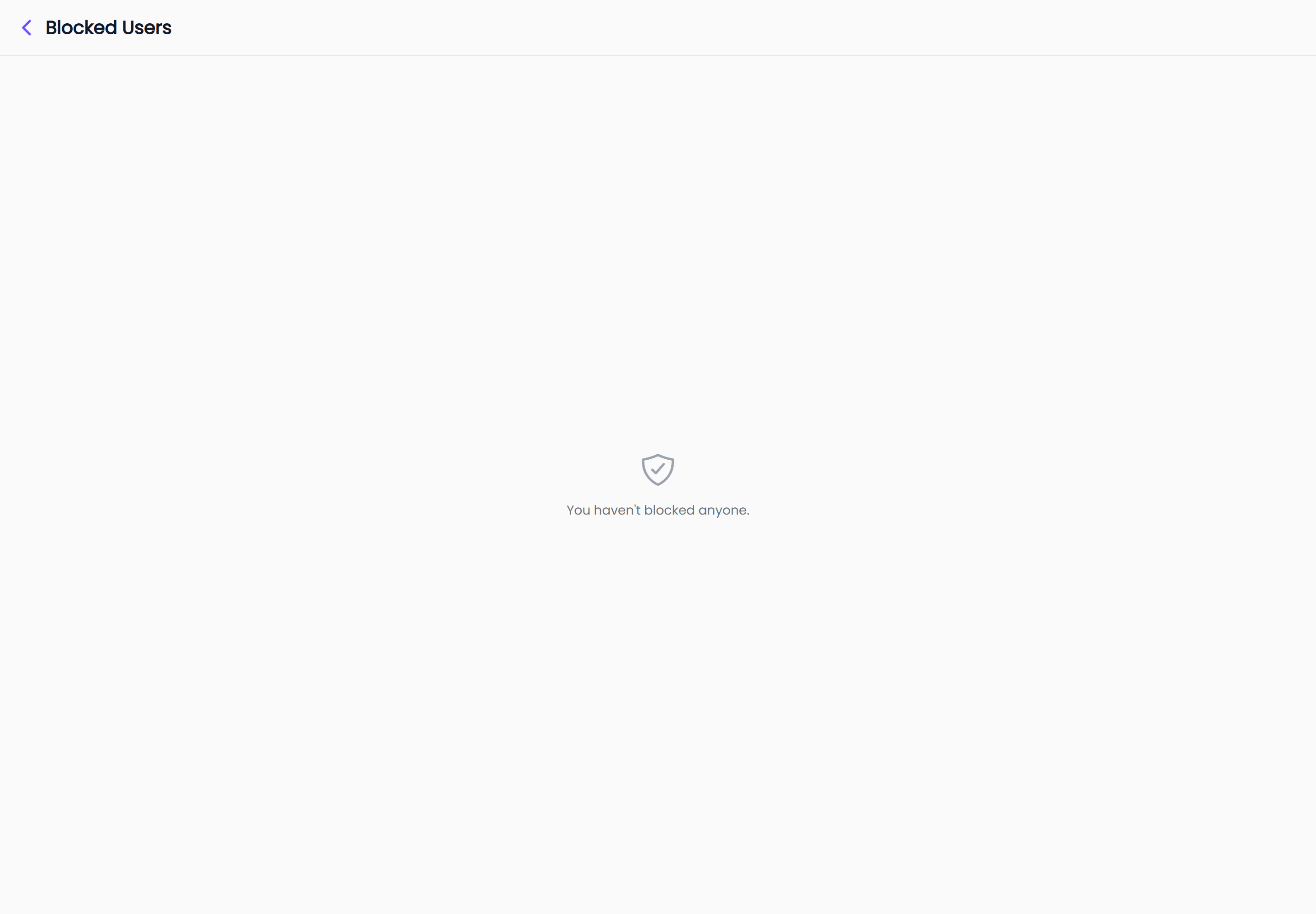 Blocked contacts at a desktop viewport