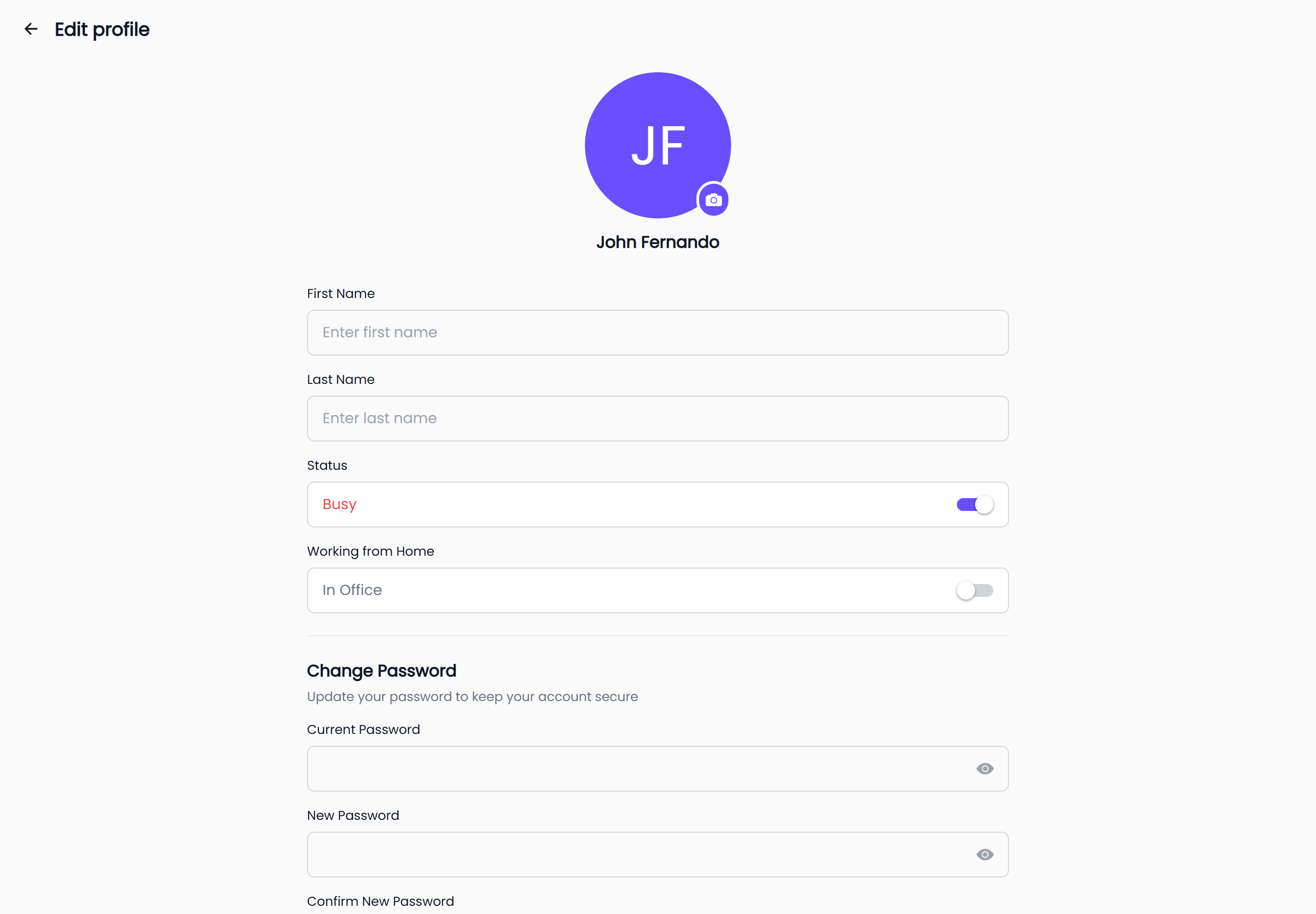 Editing your profile at a desktop viewport